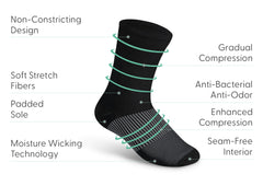 Mid-Calf Compression Socks 18-25 mmHg - Black