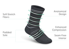 Mid-Calf Compression Socks 18-25 mmHg - Dark Gray