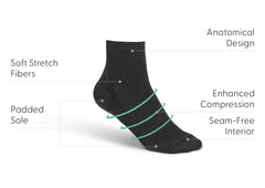Compression Ankle Socks 15-20 mmHg - Black